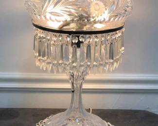 American Brilliant Cut Glass Table Lamp