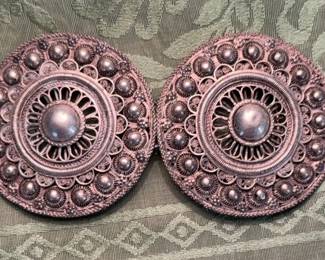 Antique silver belt adornment