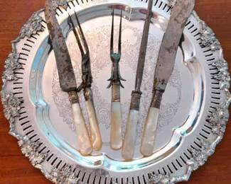 Vintage Carving Sets With MOP Handles