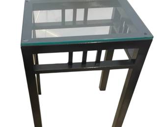 Three Piece Glass And Metal Table Set
