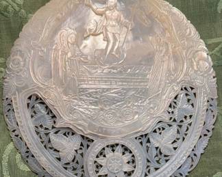 Antique carved shell decoration