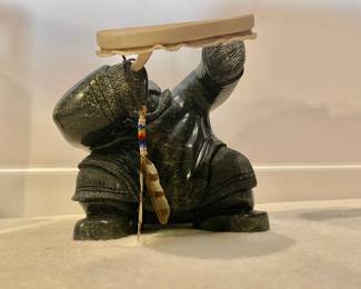 Inuit drummer sculpture