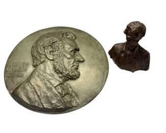 Two Bronze Abraham Lincoln Pieces