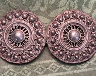 Vintage Cannetille Silver Belt Buckle