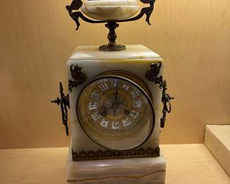 Ansonia brass and stone clock