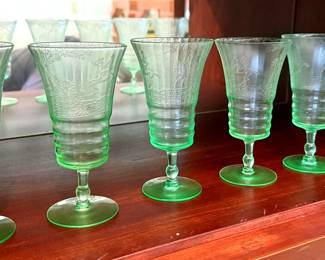 Vintage Etched Uranium Glass
