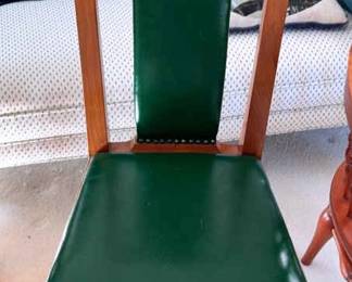 12 Queen Anne style chairs with leather upholstery