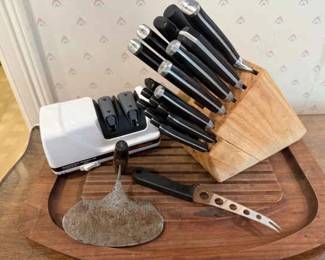 Henckels Knife Set Block, Chefs Choice Electric Sharpener  More