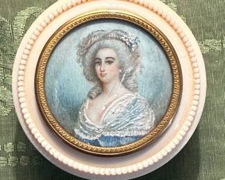 Lidded Trinket Box With Miniature Portrait
