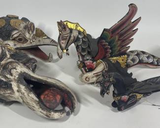 Lot 449 Balinese Wood Figures Masks