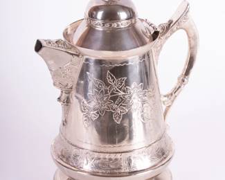 Lot 379 Silver Plate Coffee Pitcher