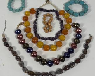 Lot 62 Beaded Necklaces and Bracelets