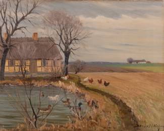 Lot 32 Continental School, 1920th Cent. Oil Painting