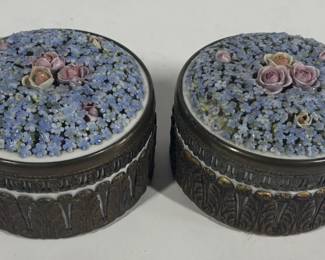 Lot 158 German Porcelain and Bronze boxes