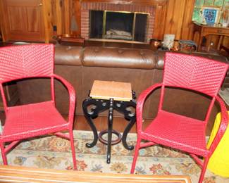 Red Wicker Chairs
