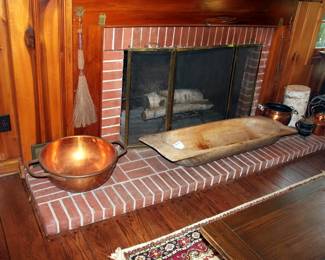 Copper Bowl, Large primitive Dough Trough