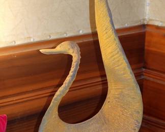 Stylized Steel Swan Sculpture