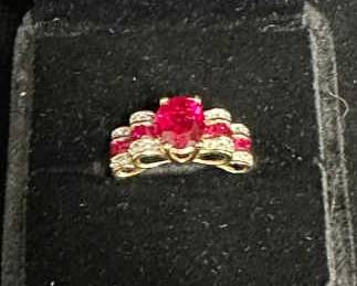 10k Ruby Diamond Ring