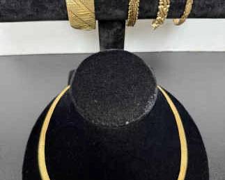14K Gold Bracelets And Necklace 