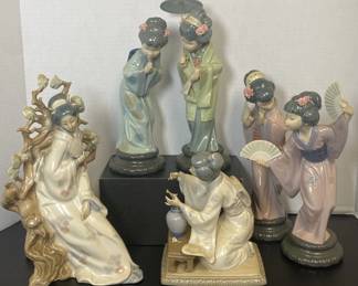 Japenese Lladro Porcelain Figurines 