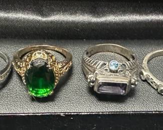 Silver And Gold Rings W Stones