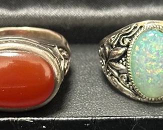 Silver Stoned Rings