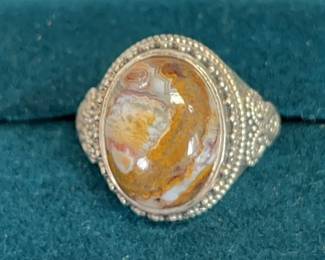 Sterling Silver Agate Ring