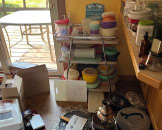 chocolate fountain, outdoor patio table, tupperware, air fryer