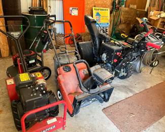 snow blowers, power washer, air compressor