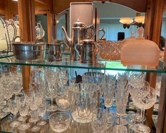 Waterford and Silver Plated Tea Set