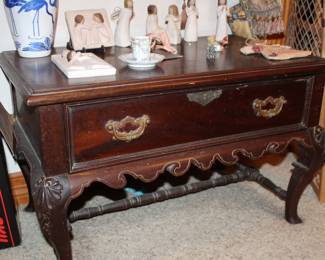 low, single-drawer chest