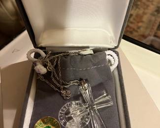 Waterford cross pendant and .925 necklace
