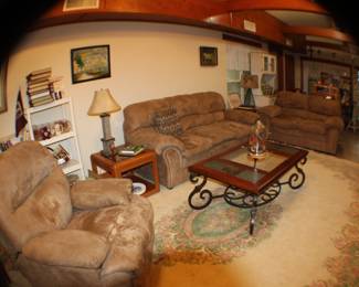microfiber recliner, sofa and loveseat