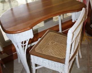 wicker writing table