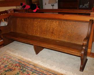 8' oak church pew