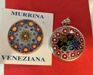 Murano sterling pendant