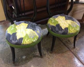 Urban Burp Client's Abstract Geo Barkcloth Chairs.Not for Sale