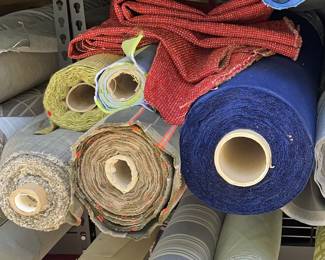 Bolts and Bolts of Designer Upholstery Fabric. Velvets, Chenille, Wool etc.