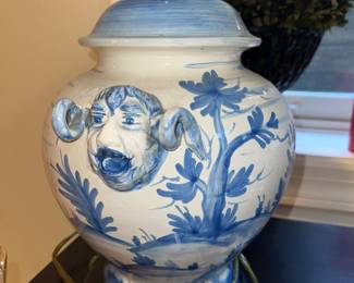 Blue White Face Lamp