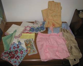 Vintage aprons and hankies