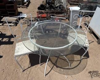 3120 Glass Top Table and 2 Chairs