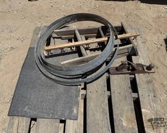 2272 Wood Plane, Step Stool, Rack and Metal Barrel Hoops