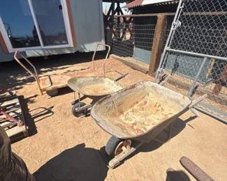 3158 2 Wheelbarrows and Metal Cart