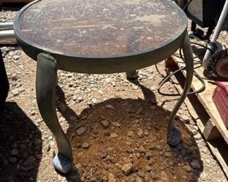 1090 Glass Top Metal Table