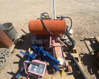 3192 Air Compressor, Tools, Wheels, Flood Light Floor Jack