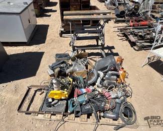 3118 Black Decker Work Table and Pallet of Tools