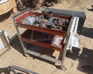 3016 Metal Cart with Tools