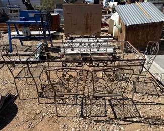 1006 Metal Patio Table with 6 Chairs