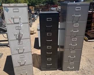 3064 3 Metal Filing Cabinets
