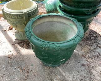 Some of many flower pots